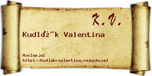 Kudlák Valentina névjegykártya